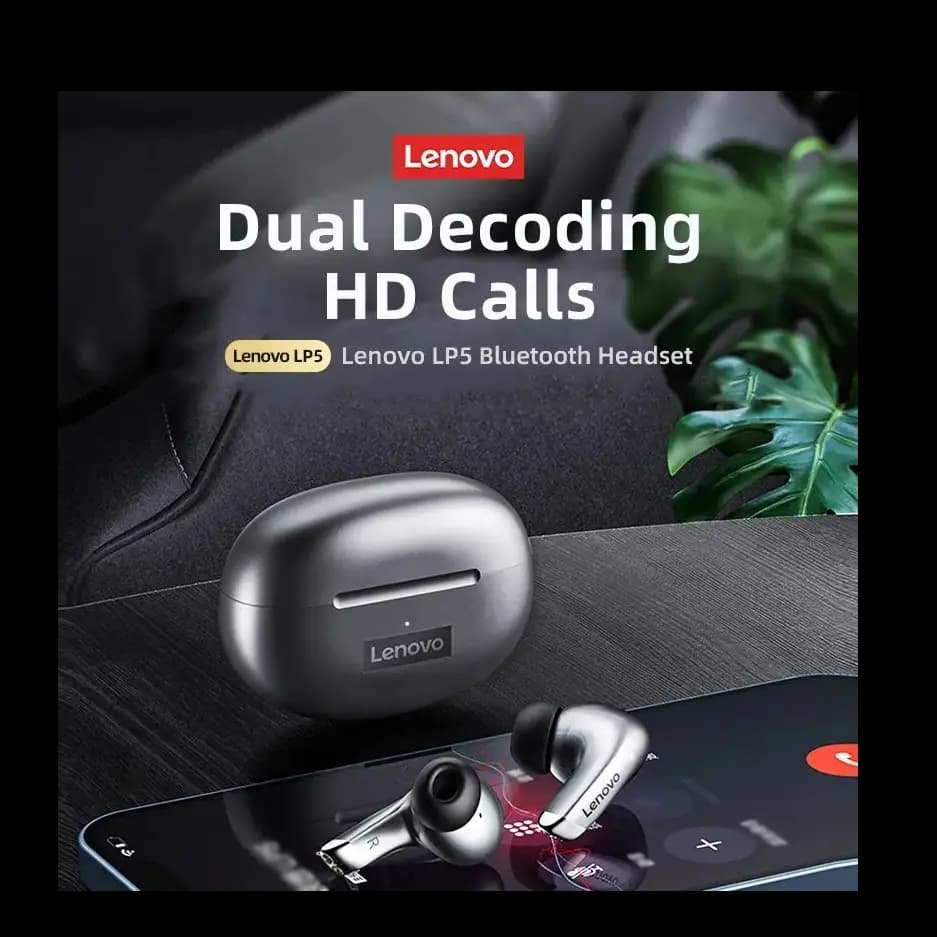 Lenovo LP5 Wireless Bluetooth Earbuds HiFi Music Earphone With Mic Headphones Sports Waterproof Headset