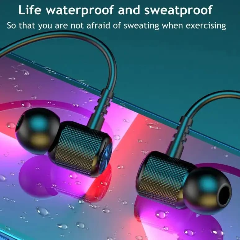 Wireless Headphones Bluetooth Neckband Magnetic Earphones Sport Running TWS Earbuds Waterproof Bluetooth 5.2 Headset With Mic